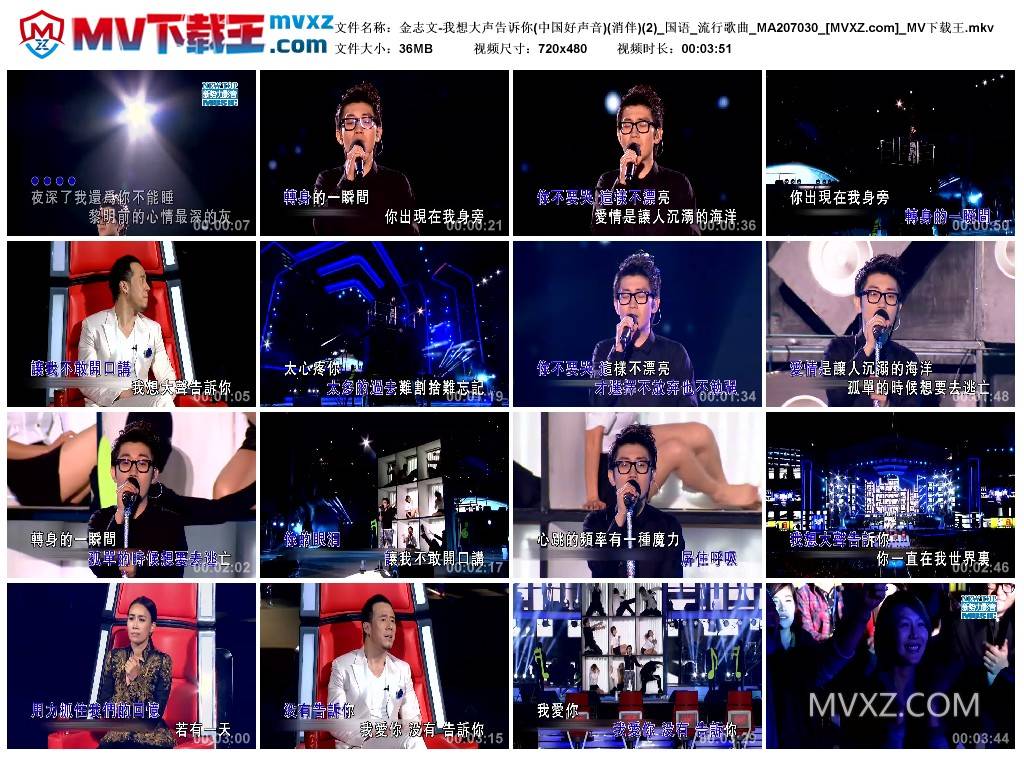 金志文-我想大声告诉你(中国好声音)(消伴)(2)_国语_流行歌曲_MA207030